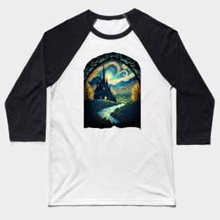 Starry Night at the Last Homely House - Van Gogh - Fantasy Baseball T-Shirt